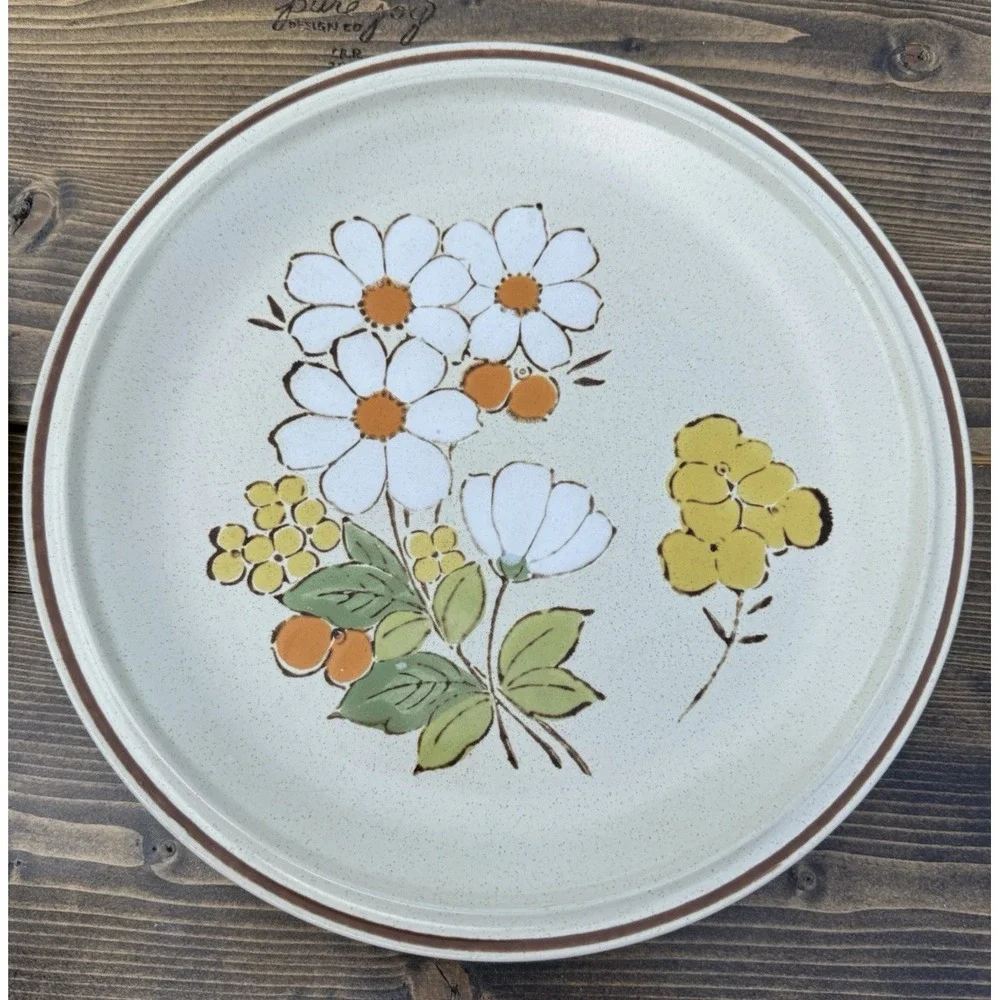 Floral Expressions Summertime Dinner Plates Set of 2 Japan Heartside Stoneware 1